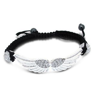 shamballa black laced wings bracelet