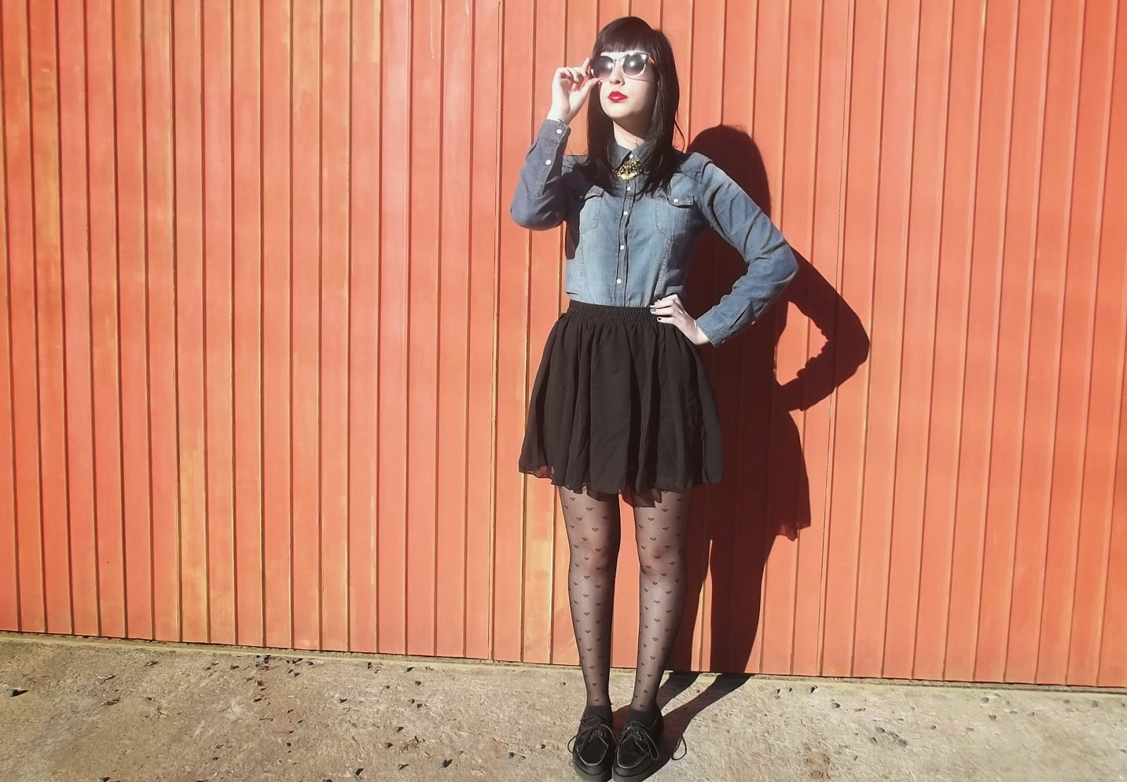 look com saia e meia calça