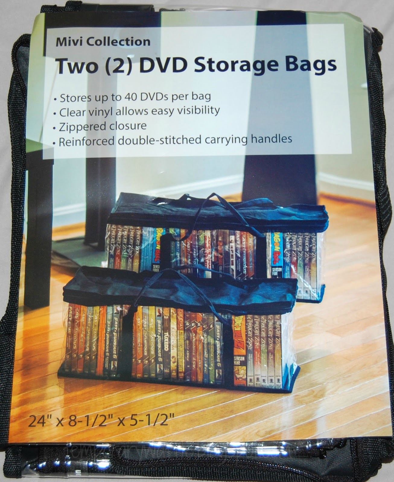 Temporary Waffle Set of 2 DVD Storage Bags for DVDs, Books And More!