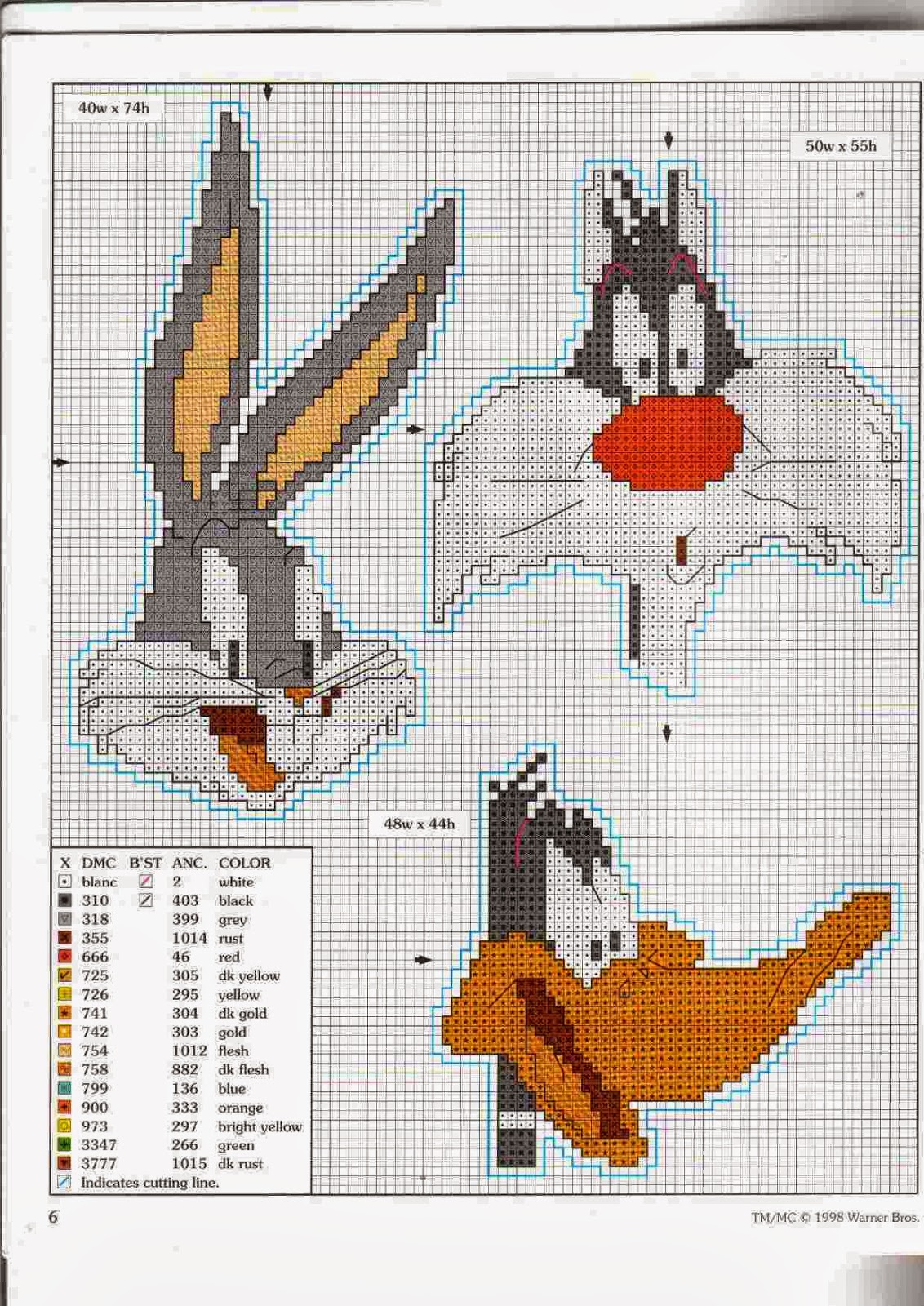 PUNTO CRUZ LOONEY TUNES BEBES - Imagui