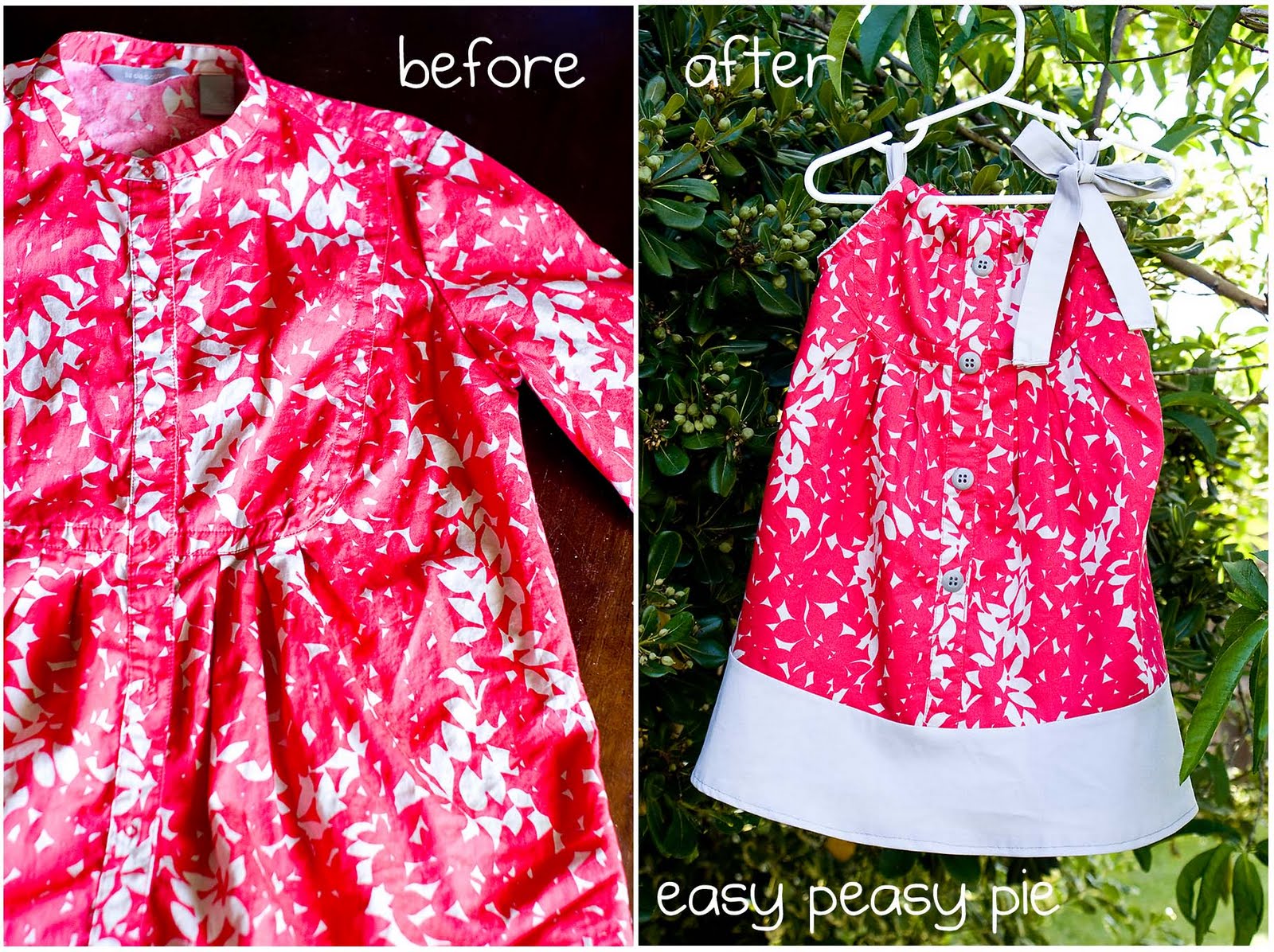Easy Peasy Pie Pillowcase Dress from a Woman's Blouse