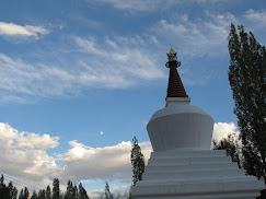 Stupa silhouette in Leh