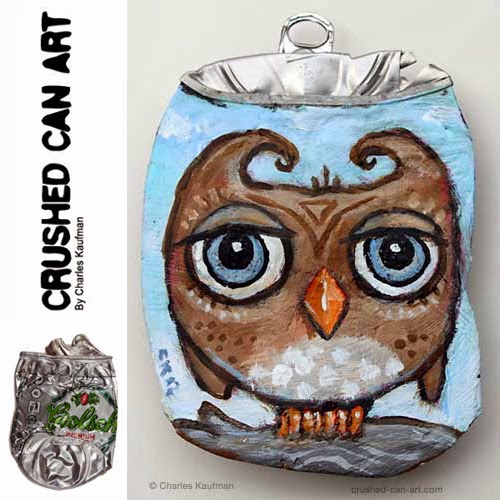 My Owl Barn Charles Kaufman Crushed Can Art