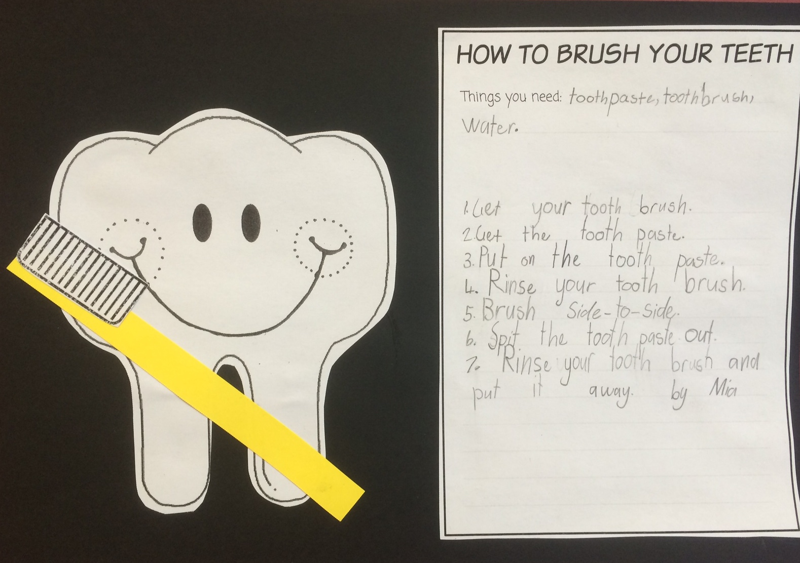 instructions to how to brush your teeth
