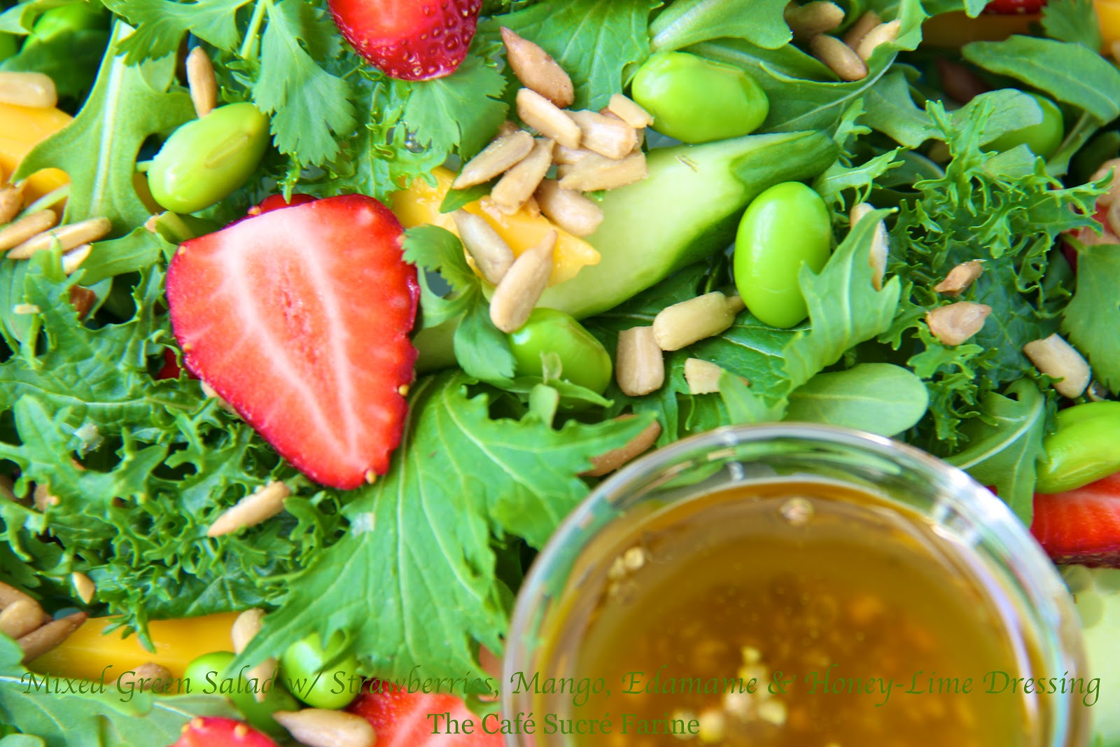 Mixed Green Salad w/ Strawberries, Mango, Edamame & HoneyLime Dressing