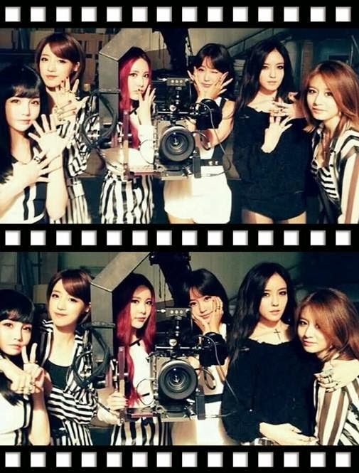 T-ara take a photo on 'Number 9' MV set
