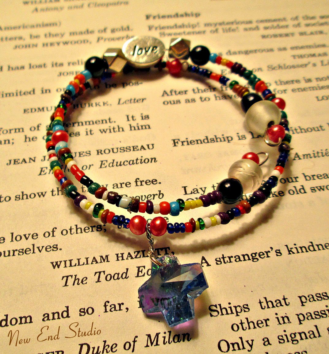 Seed Bead and Charms Memory Bracelet, New End Studio