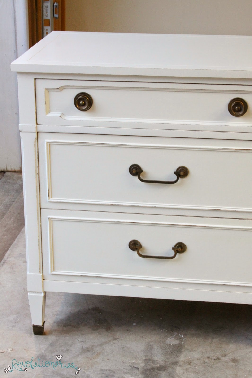 Revolutionaries Before and After Antique White Dresser and Nightstands!