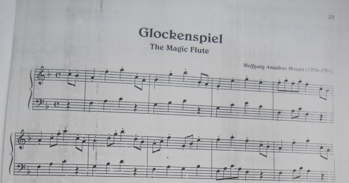 Glockenspiel "The Magic Flute" Piano Sheet Piano in My Life