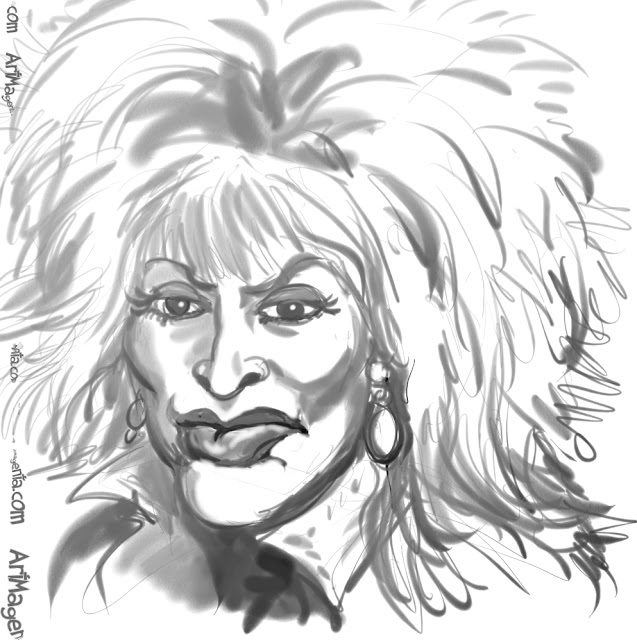 Tina Turner is a caricature by caricaturist Artmagenta