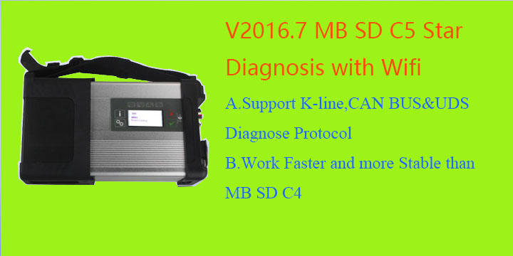 V2016.7 MB SD C5 SD Connect Compact 5 Star Diagnosis with WIFI for Cars and Trucks Multi-Langauge