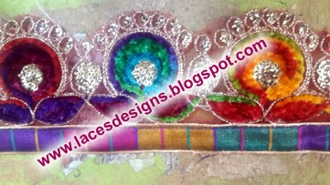 indian shama lace with beads Fancy Zari work Edging Lace Trimming