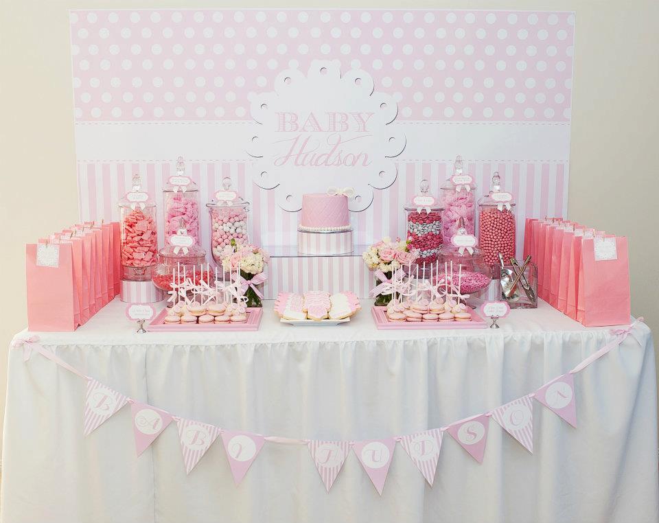 Little Big Company The Blog Pink and White Baby Shower by Life is Sweet Candy Buffets