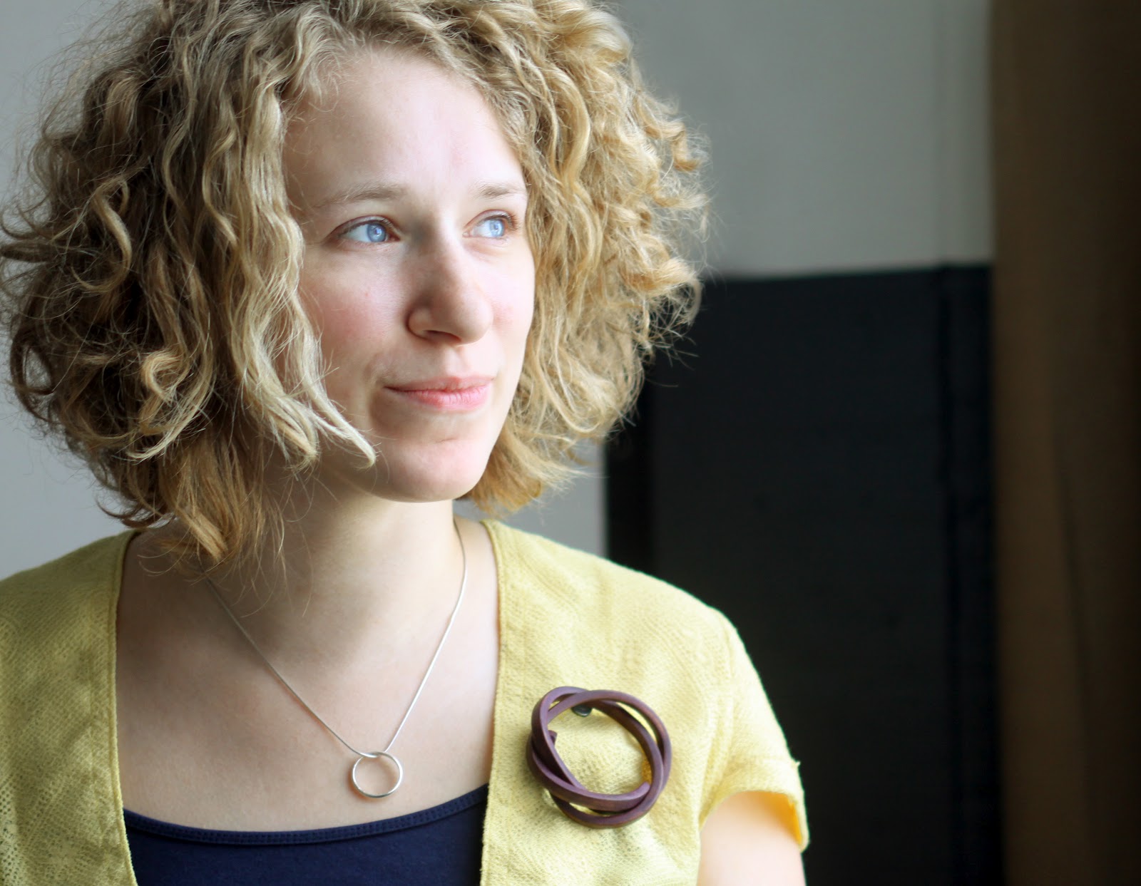 Wood + Meaning + Design = Aubergine Brooch for Men (or Women)