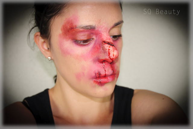 Maquillaje efectos especiales: Nariz rota, Special Effects makeup: Broken nose Halloween Silvia Quirós