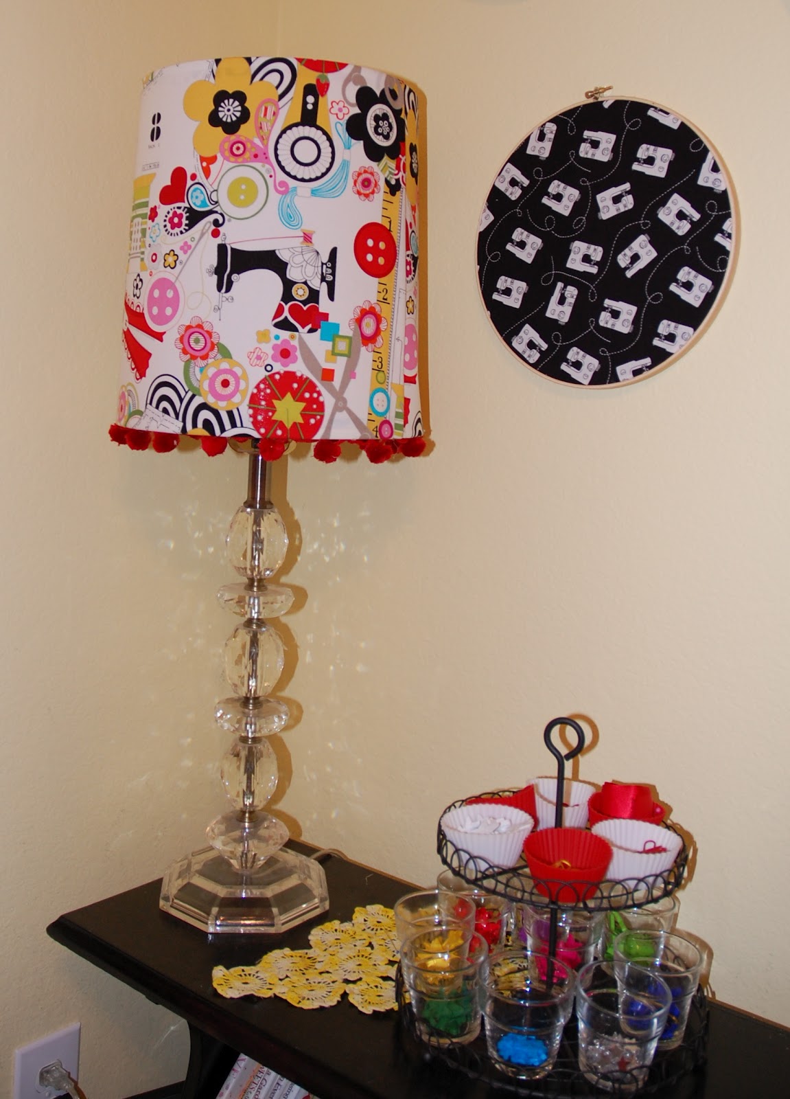 Blooming Where I am Planted! Lamp in Sewing Room