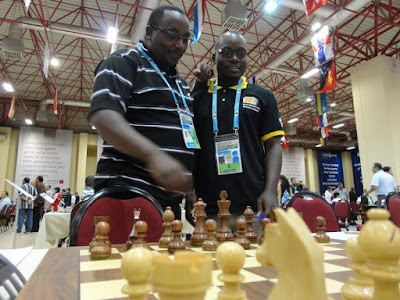 Martin Gateri (left) with Arthur Ssegwanyi of Uganda