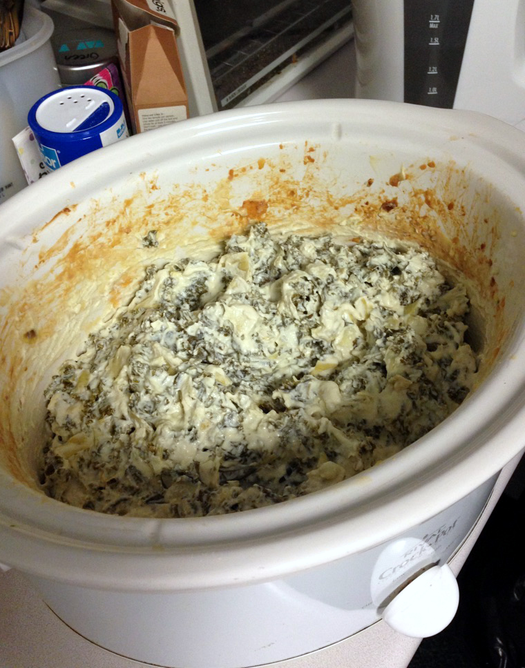 Jo and Sue Kale Artichoke Dip (Crock Pot)