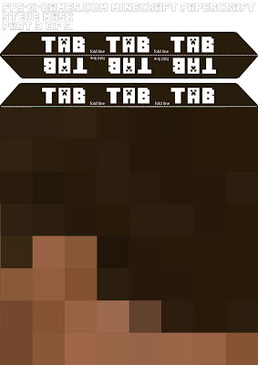 Minecraft Steve head mask template 3-5 Minecraft Steve head mask template 3-5