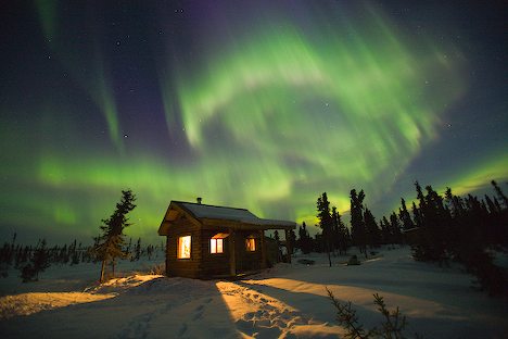 Aurora Borealis on Aurora Borealis Winter Cabin 7290 Jpg