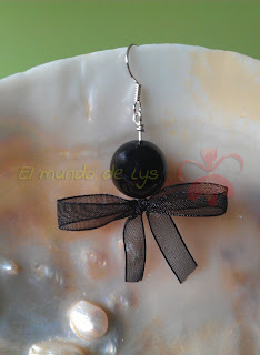 Pendientes de onix con lazo Pendientes de onix con lazo