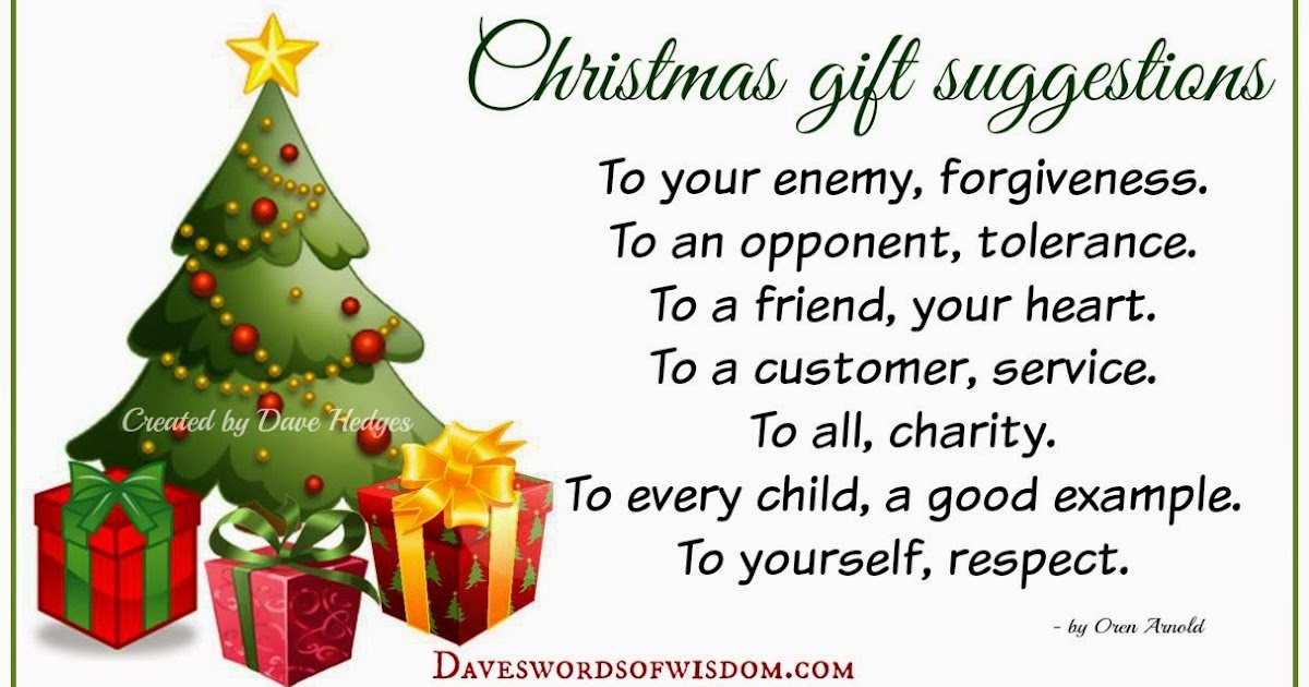 Daveswordsofwisdom.com: Christmas Gift Suggestions.