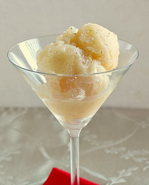 Vanilla Clouds and Lemon Drops Pear Sorbet