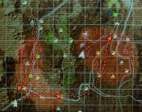 Map of Goodsprings to Mojave Outpost to Novac Map of Goodsprings to Mojave Outpost to Novac