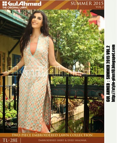 Design No TL-28E From Gul Ahmed Two Piece Embroidered Lawn Collection Vol. 2 2015 TL-28E-gul-ahmed-summer-2015-volume-2