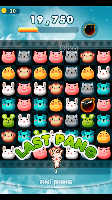 Matching the animals on anipang- Korean android game app on Kakao