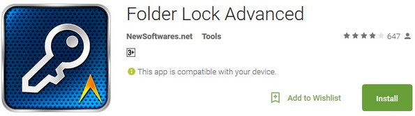 Folder Lock Advanced Android application