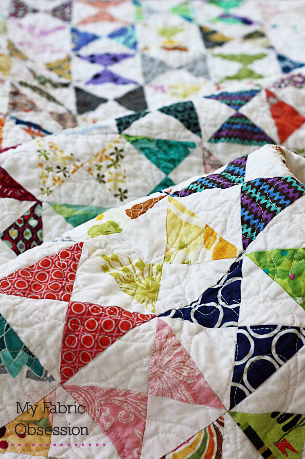 My Fabric Obsession Hourglass Quilt Finish