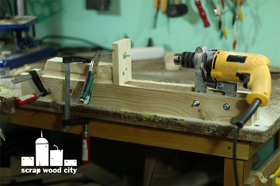 scrap wood city How to convert a drill press stand into a DIY lathe