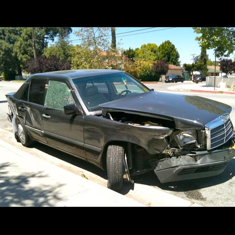 Click to the TMZ gallery for pictures Ruthless Mercedes Crash