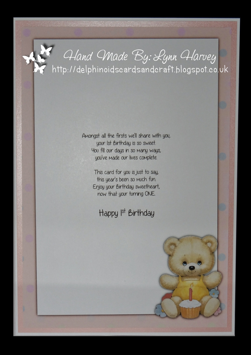 Delphinoid's Cards and Craft: 1st Birthday Card