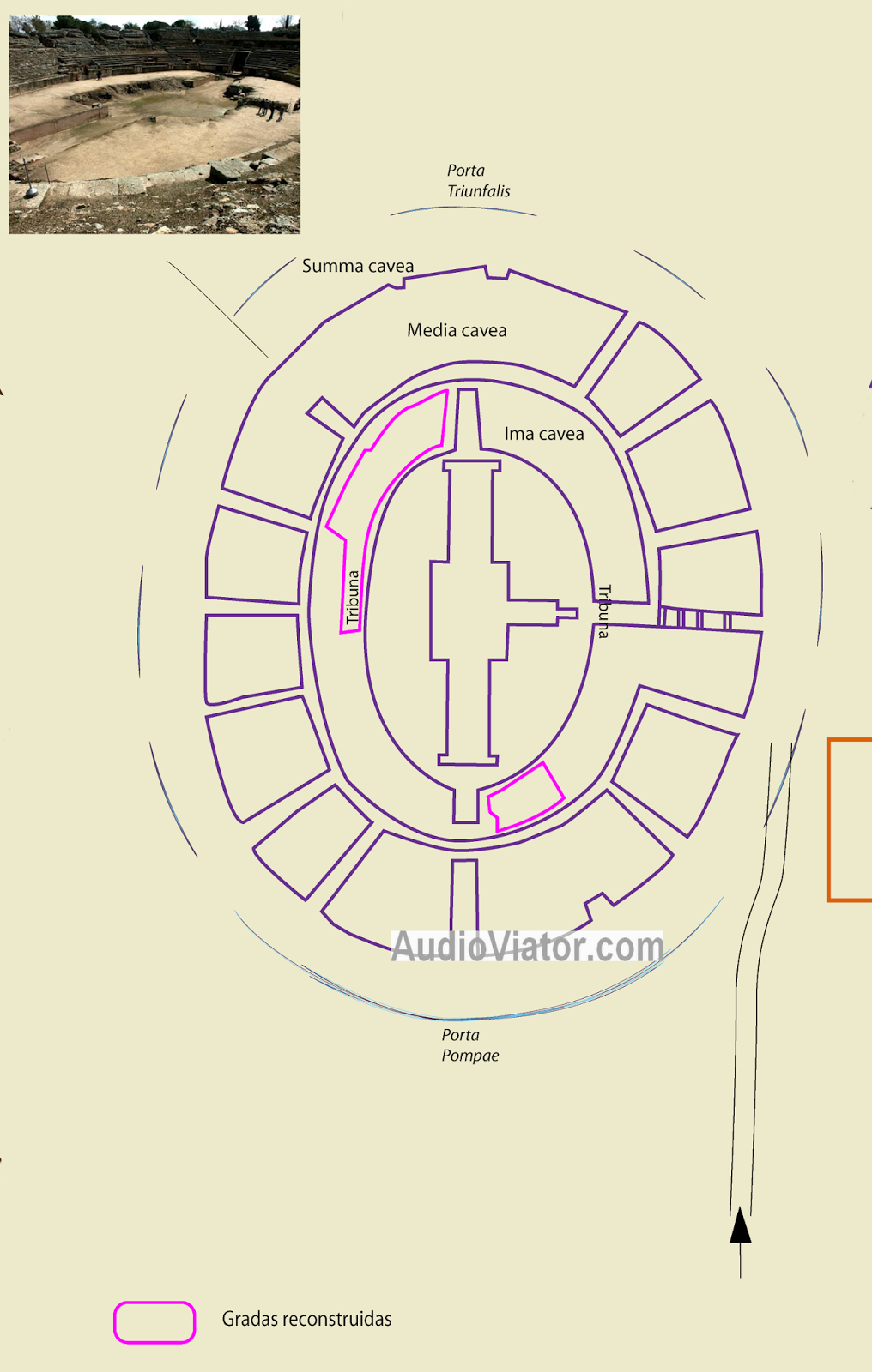Plano del anfiteatro de Mérida Plano del anfiteatro de Mérida