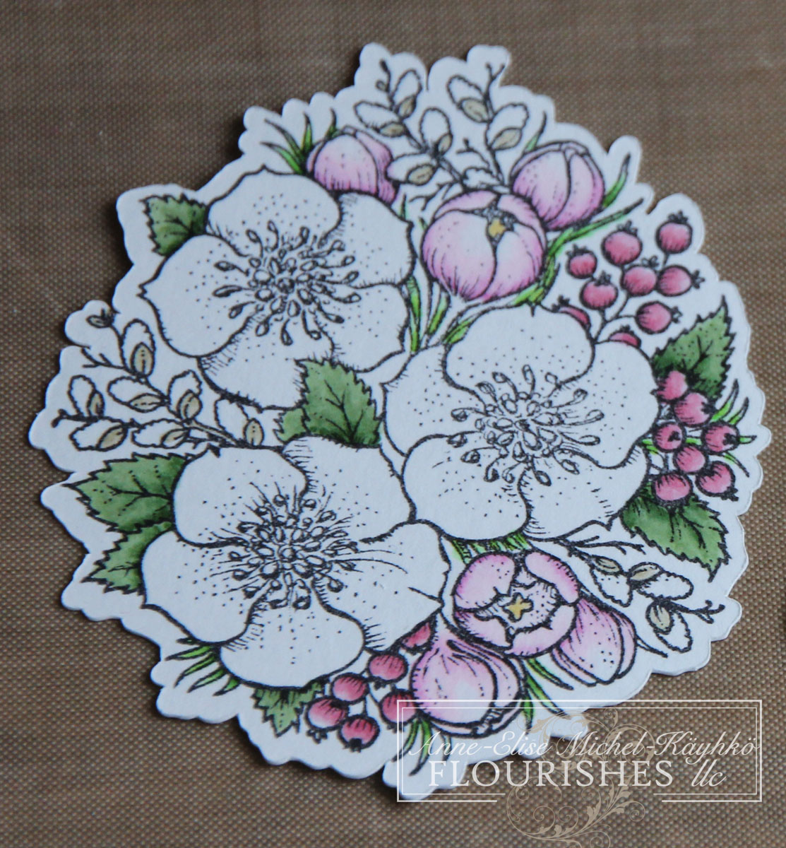 From AnneElise Vellum Flowers Tutorial.
