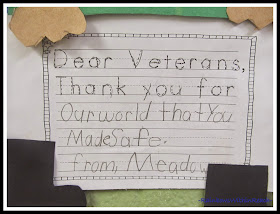 Veteran's Day Writing in Kindergarten at RainbowsWithinReach