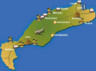 Kos Adası Haritası Kos Adası Haritası