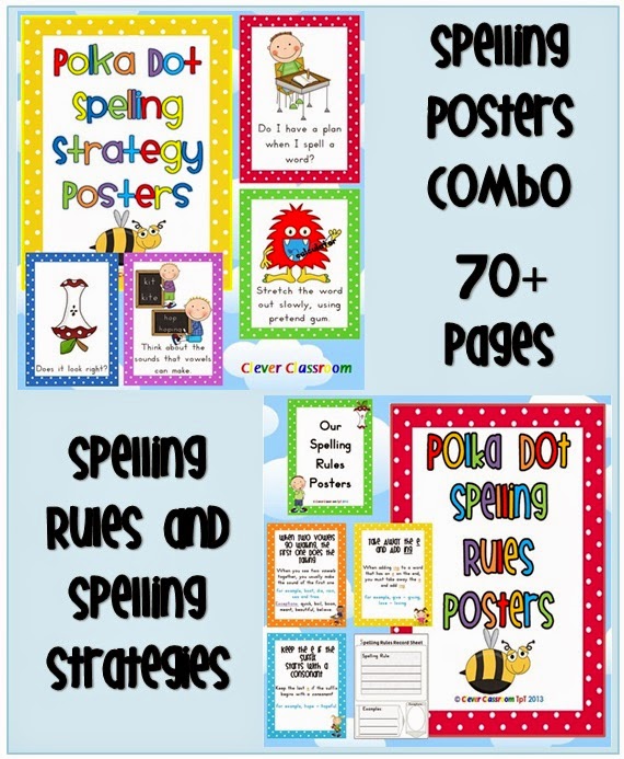 Spelling Rules and Spelling Strategies COMBO Bundle Polka Dot Theme