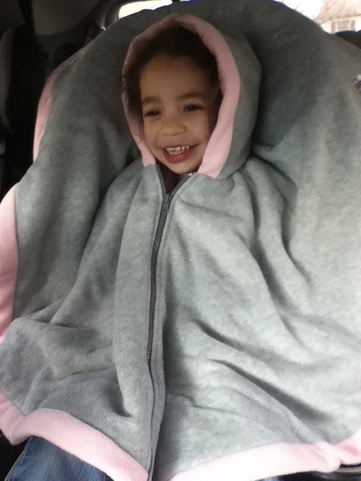 poncho carseat seat toddler child fleece sew bulky coats blanket crochet buckle hooded unzip bottom put
