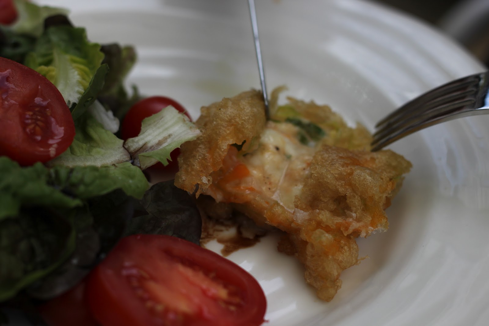 Dine at Mine Courgette Flowers Stuffed with Mozzarella, Mint and Lemon