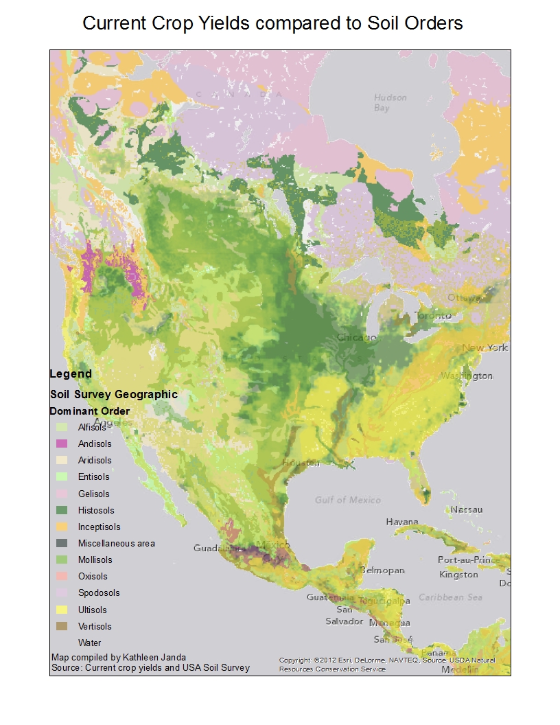 we also made this map in the drought lab which compares current crop yields and soil orders the dark green areas represent low crop yield whereas light we also made this map in the drought lab which compares current crop yields and soil orders the dark green areas represent low crop yield whereas light