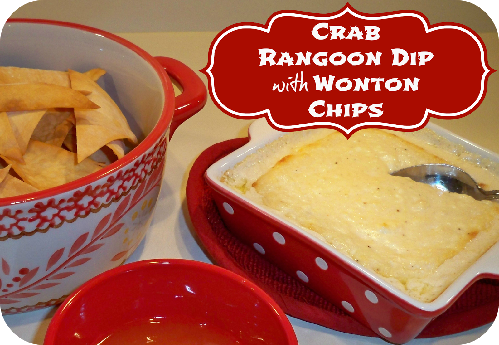 Easy as Pie Crab Rangoon Dip with Wonton Chips
