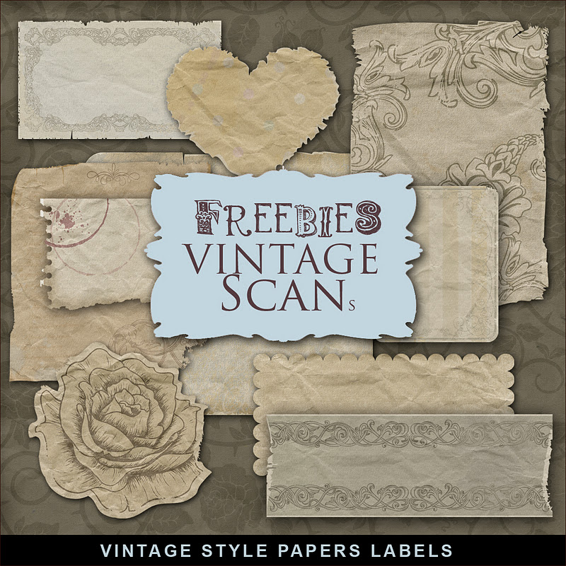 freebies vintage style papers labels kit far far hill style papers