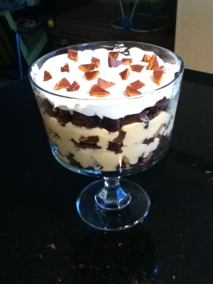 SWEET Peanut Butter Brownie Trifle aka Heaven in a Bowl