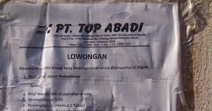 Lowongan Kerja PT. Top Abadi Indonesia BIIE Hyundai ...
