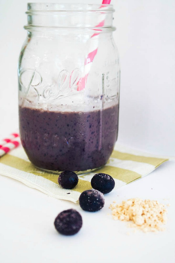 Blueberry Banana Peanut Protein Smoothie The Nosh Life