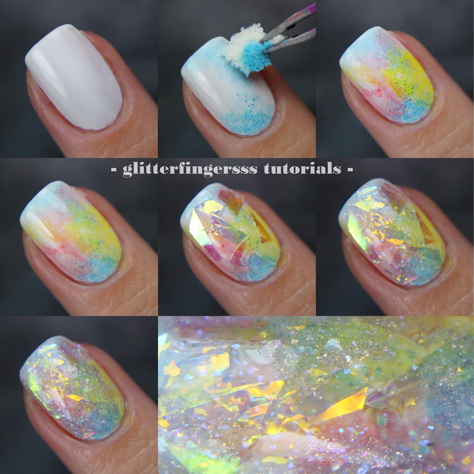 Tutorial Opal Nails Glitterfingersss In English
