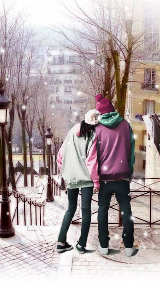   Couples In Winter   Android Best Wallpaper
